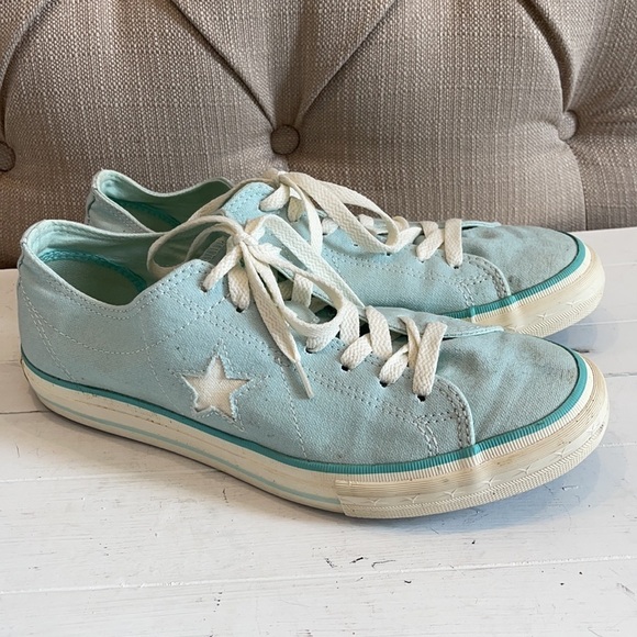CONVERSE One Star Lace Up Sneakers Shoes Aqua Blue - Picture 5 of 10